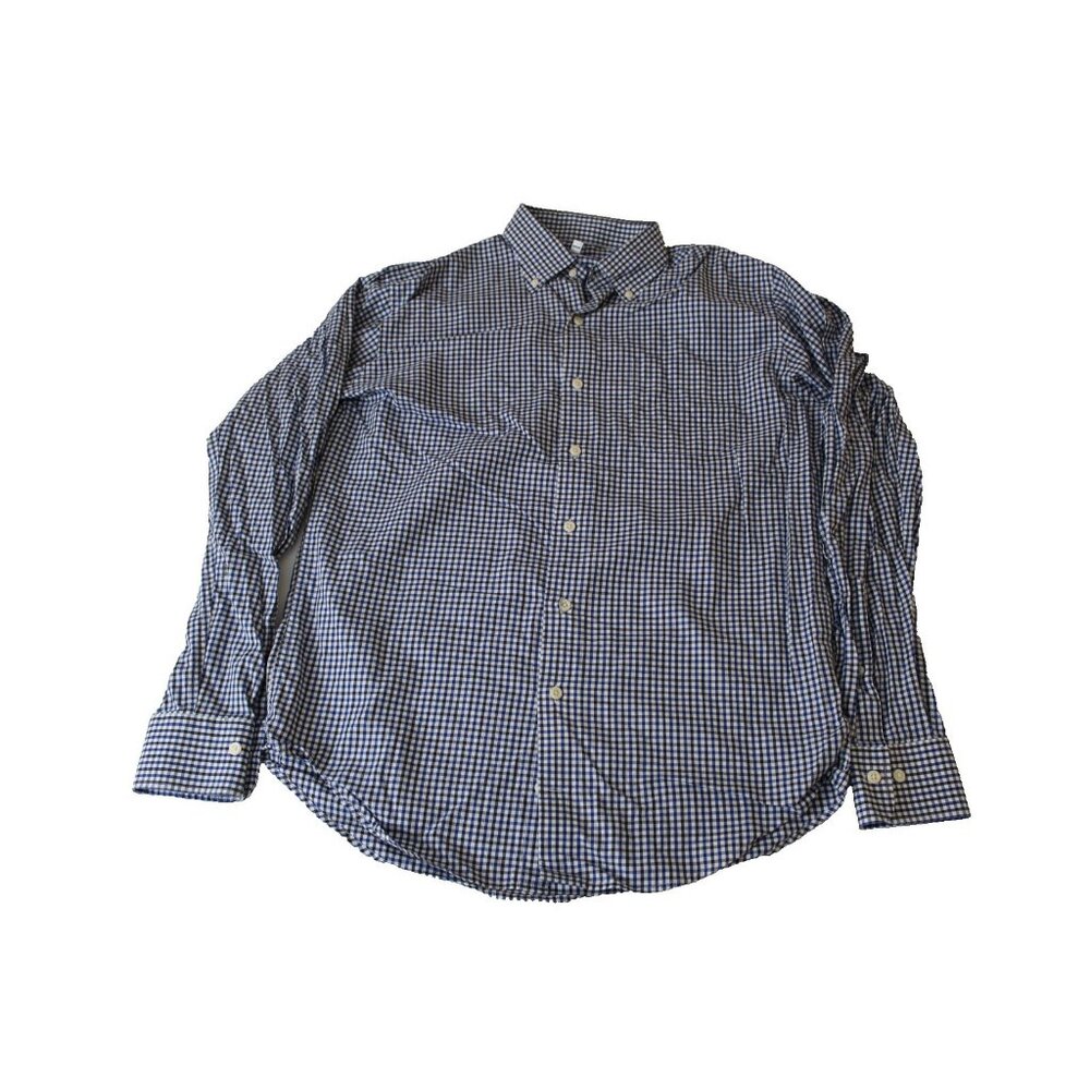 Peter Millar‎ Men’s Medium Blue Gingham Check Button-Down Shirt Long Sleeve